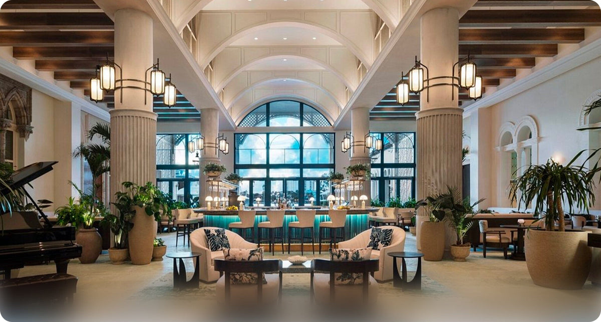 Palm Court at The Boca Raton, a documented Overtone hospitality acoustic treatment project