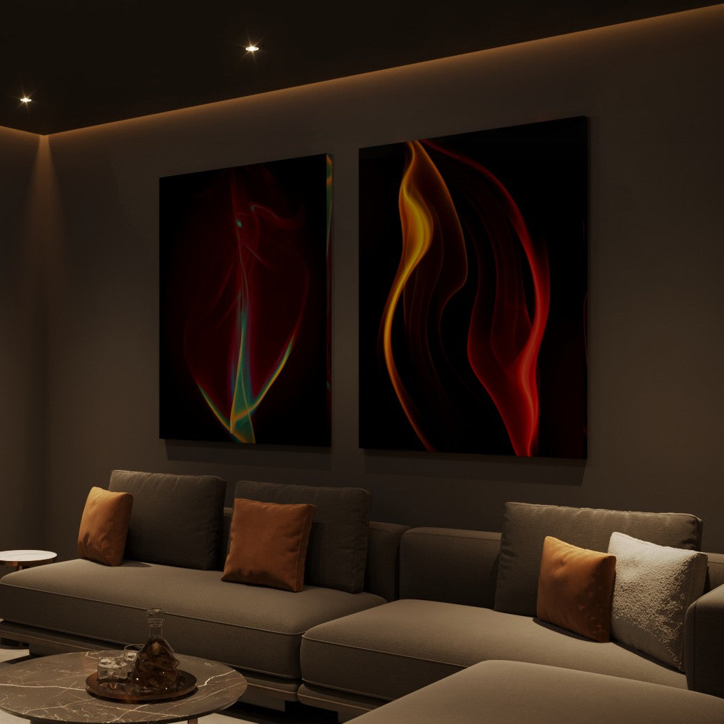 Acoustic Art Panels integrated into a design-forward home theater