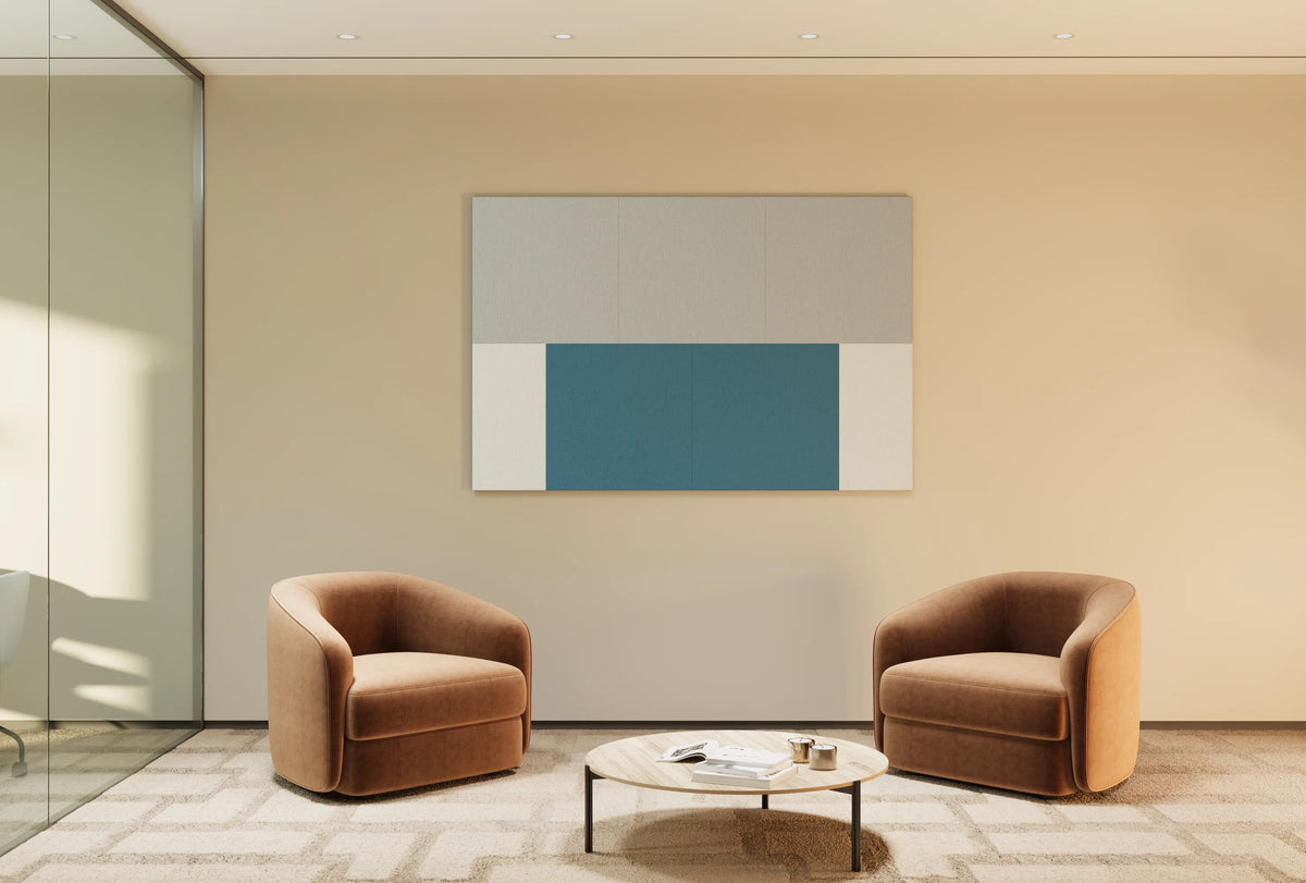 Overtone Wallscape used as a design-forward acoustic feature in a modern lounge